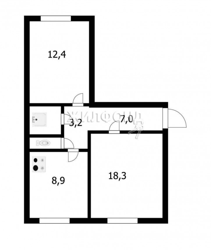 2-комн квартира Прибрежная улица, д.3