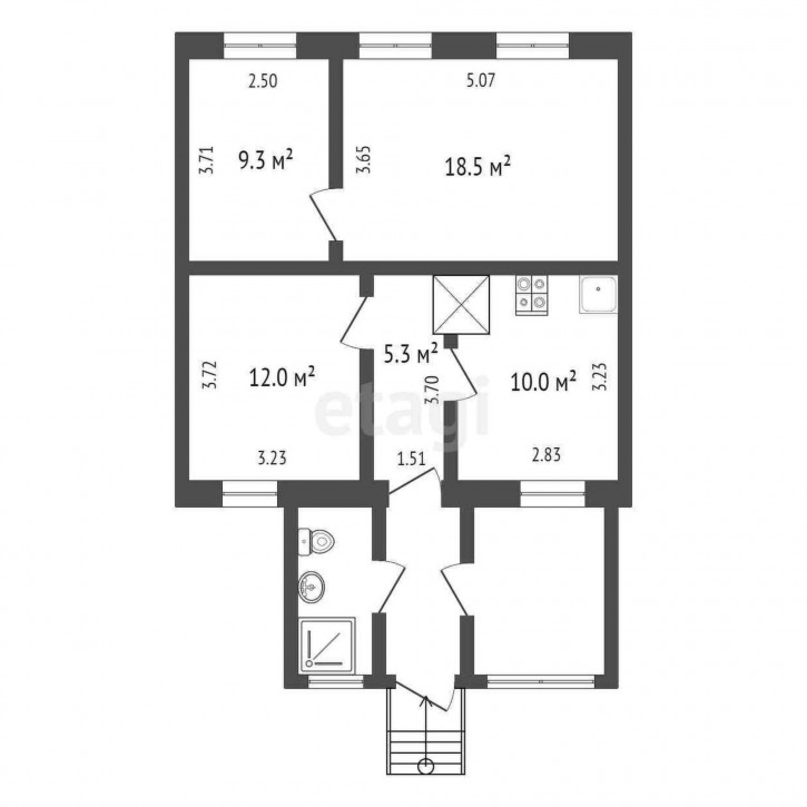 3-комн квартира Новая, 3