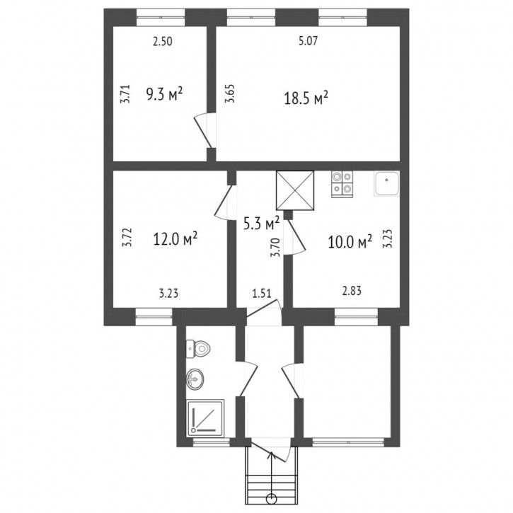 3-комн квартира Новая, 3