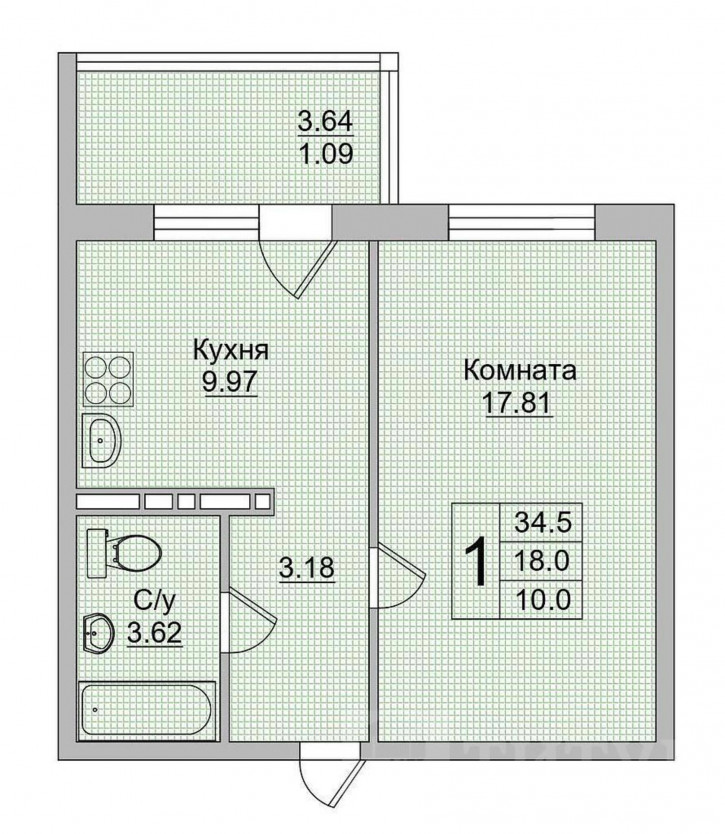 1-комн квартира Суворовский, Висаитова