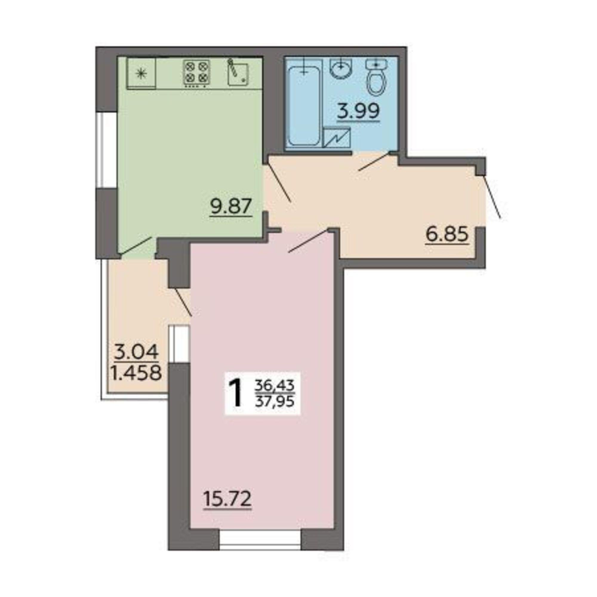 Купить квартиру за 3 415 000 рублей на улица Острогожская, 164