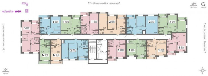 1-комн квартира в новом доме улица Независимости, 78