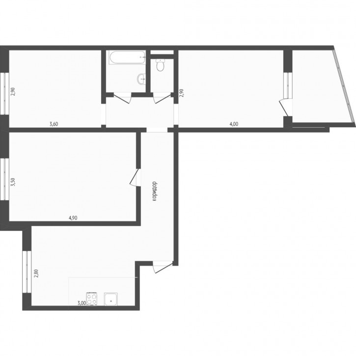 3-комн квартира Съездовская, 41