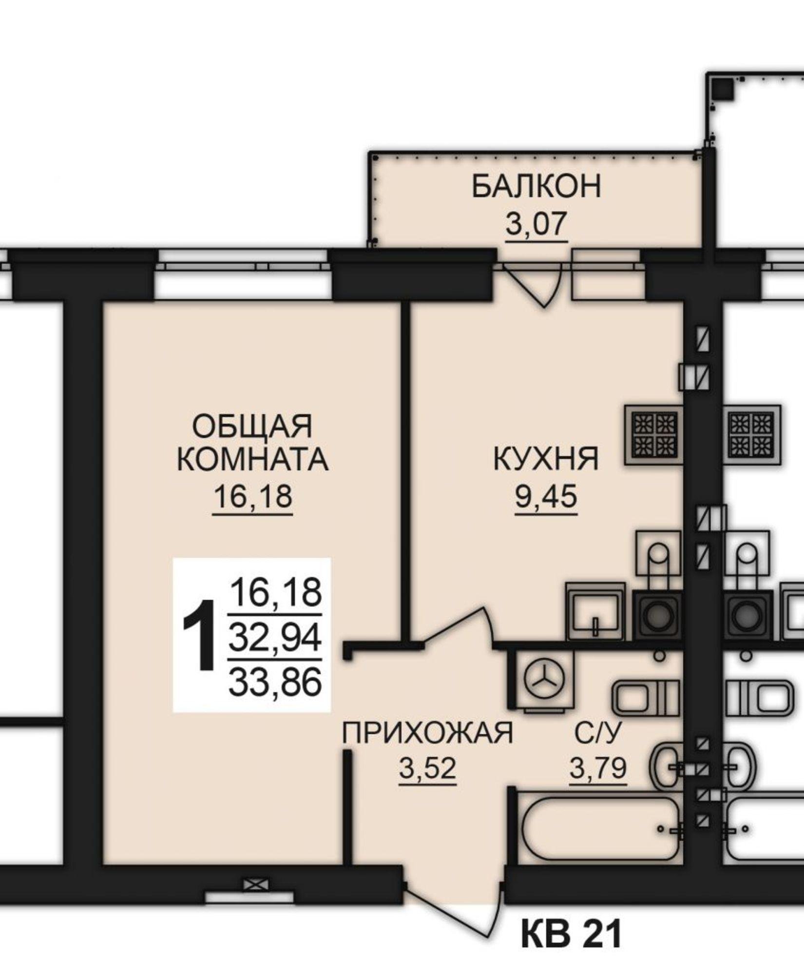Купить квартиру за 2 895 100 рублей на , 80