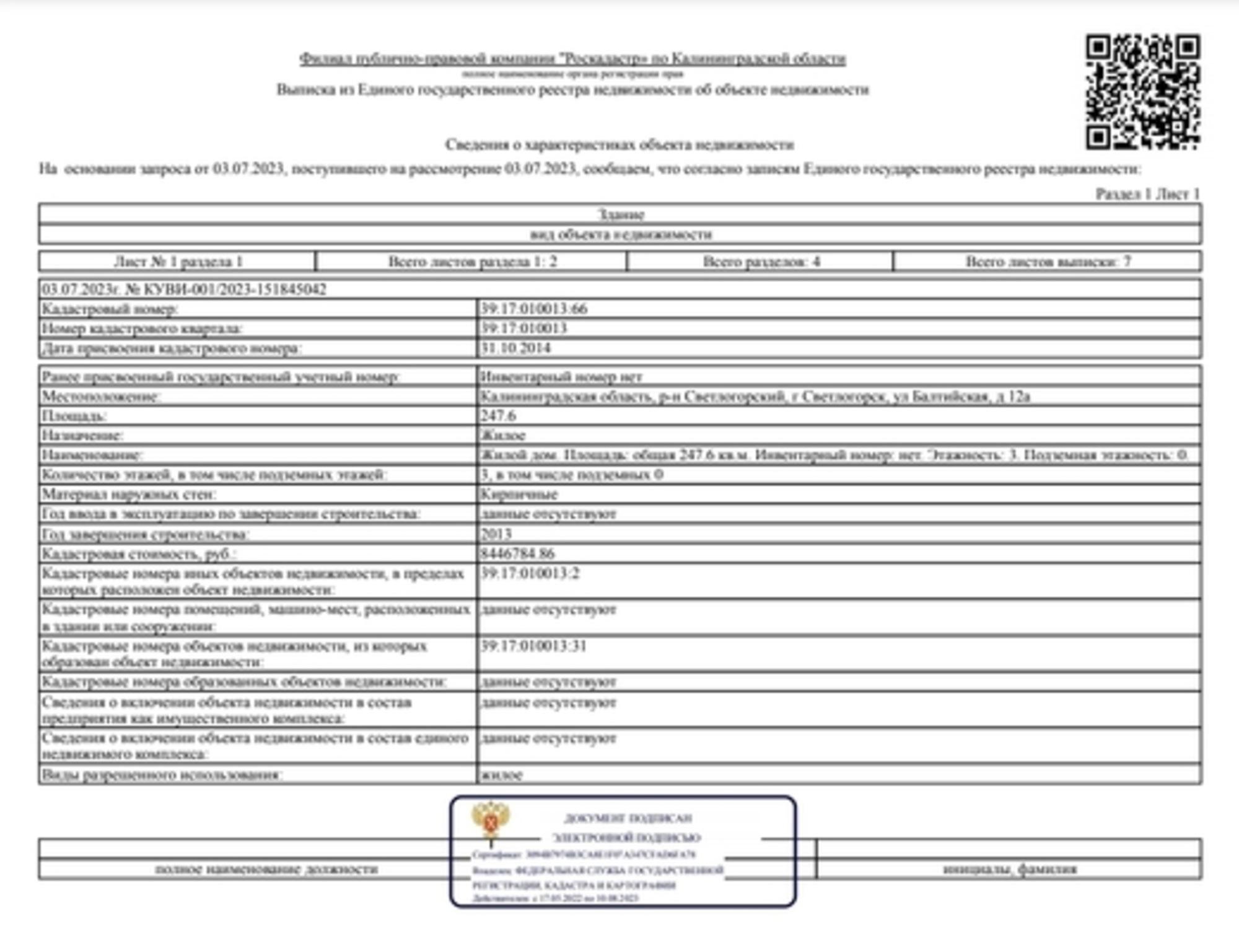 Купить дачу, дом, коттедж за 37 000 000 рублей на Светлогорск г, Балтийская ул, 12а
