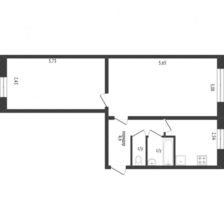 2-комн квартира Берёзовая, 5