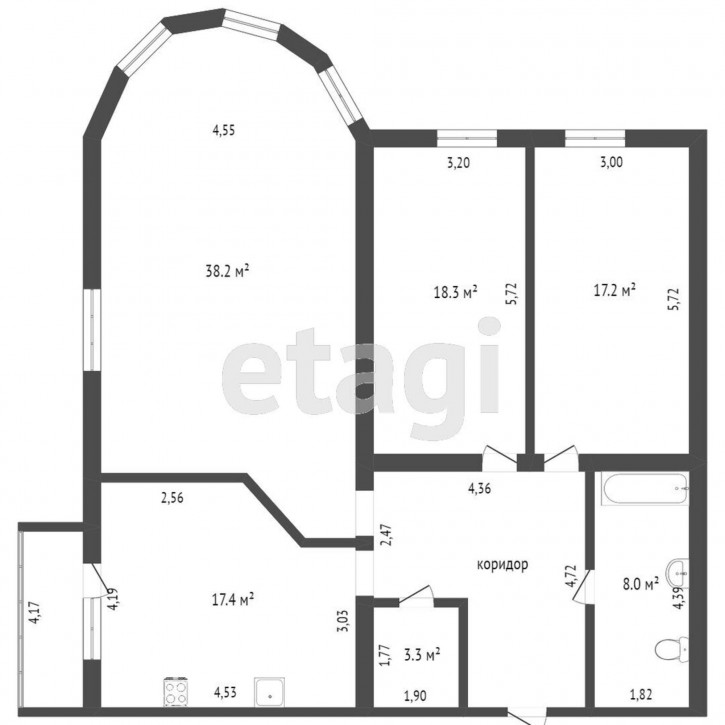 3-комн квартира Советская, 65/1