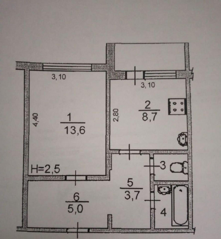 1-комн квартира Мира пр-кт, 64