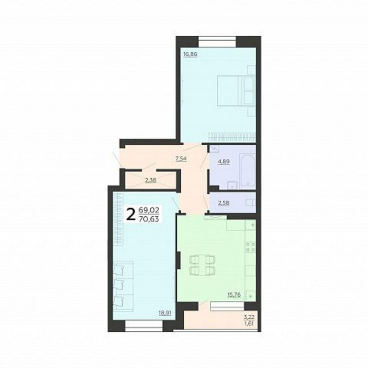 2-комн квартира в новом доме улица Независимости, 78