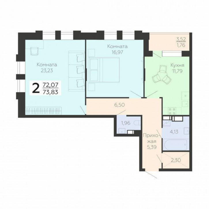 2-комн квартира в новом доме улица Независимости, 78