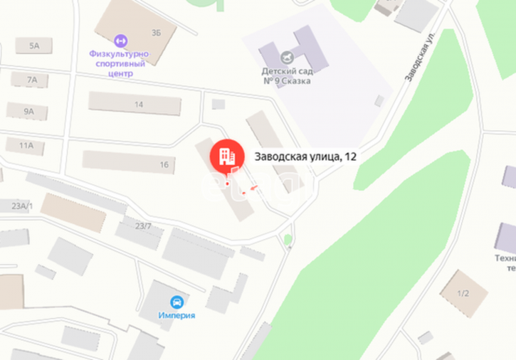 1-комн квартира Заводская улица