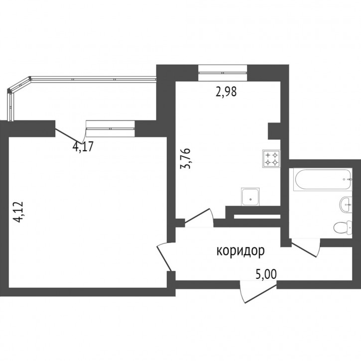 1-комн квартира Барнаульская, 97