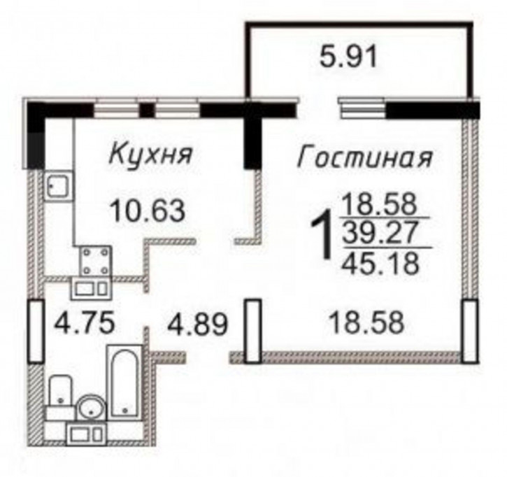 1-комн квартира в новом доме Миллеровская улица