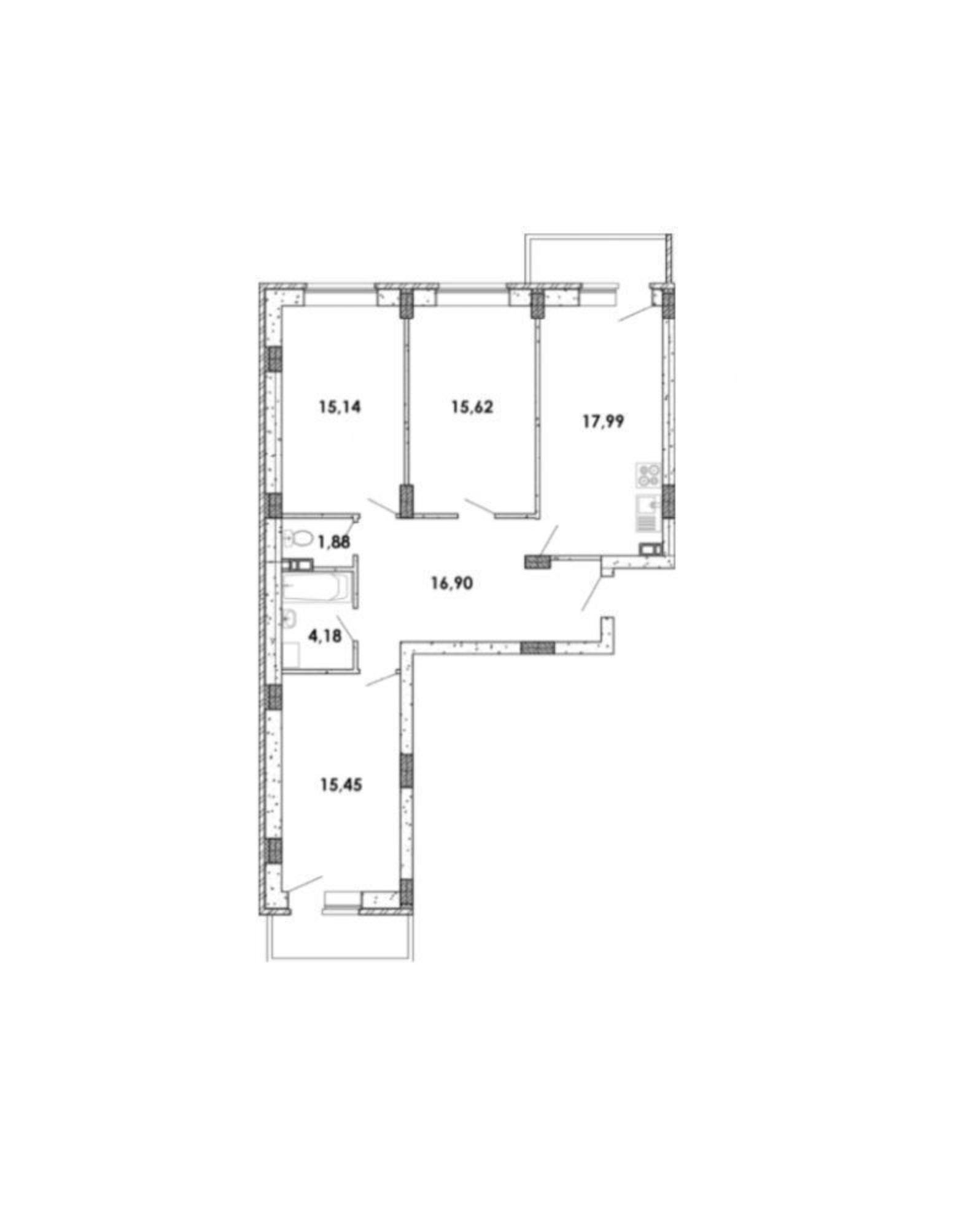 Купить квартиру за 6 092 000 рублей на улица Курчатова, 26 б