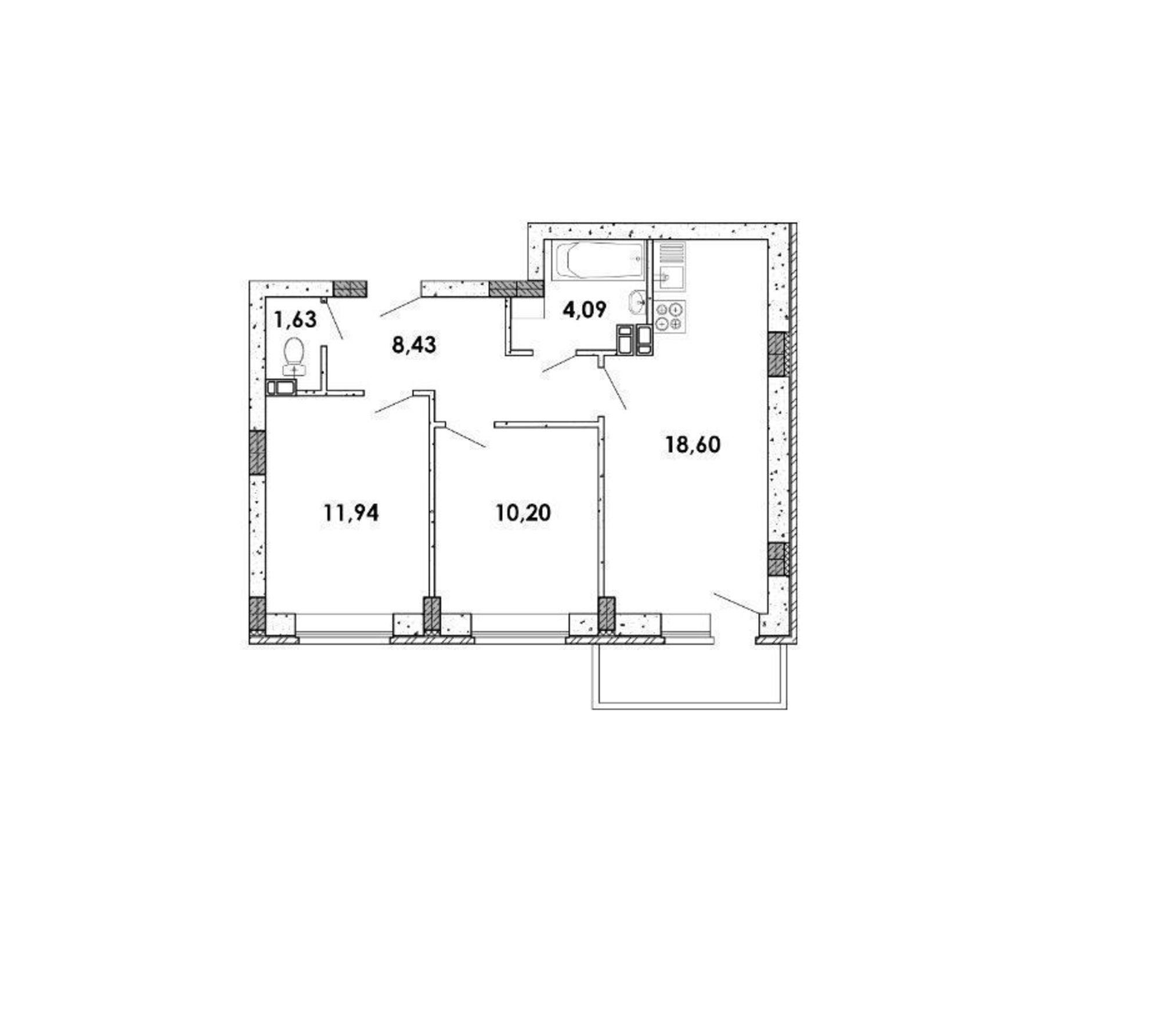 Купить квартиру за 4 215 000 рублей на улица Курчатова, 26 б