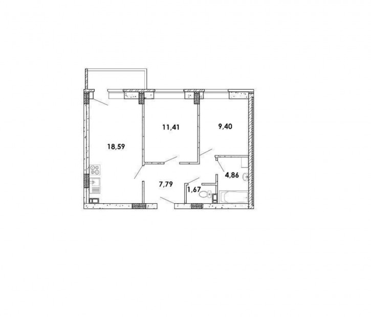 2-комн квартира в новом доме улица Курчатова, 26 б