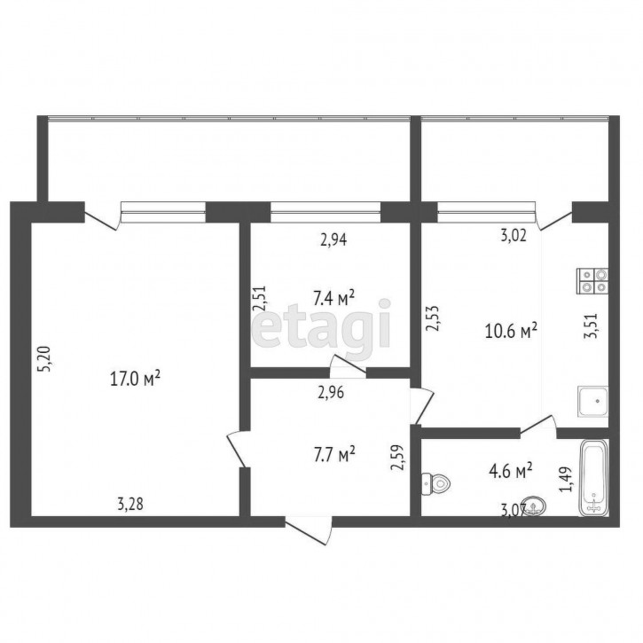 2-комн квартира Бабарынка, 16а