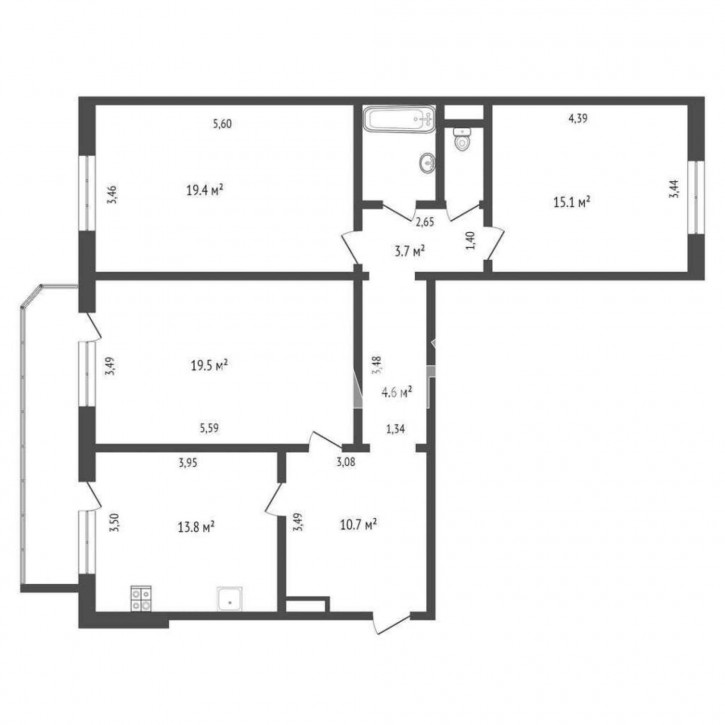 3-комн квартира Московский тракт,
          143 к 1
