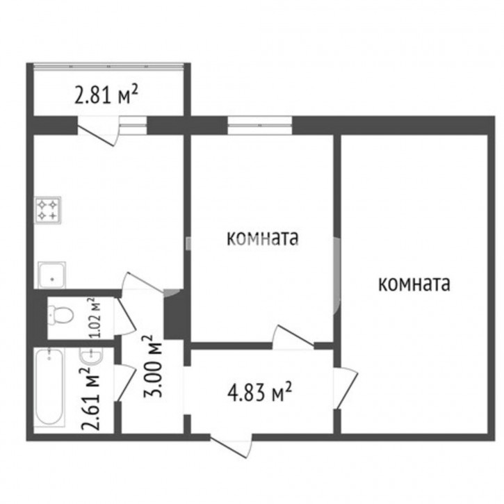 2-комн квартира Ольховая улица