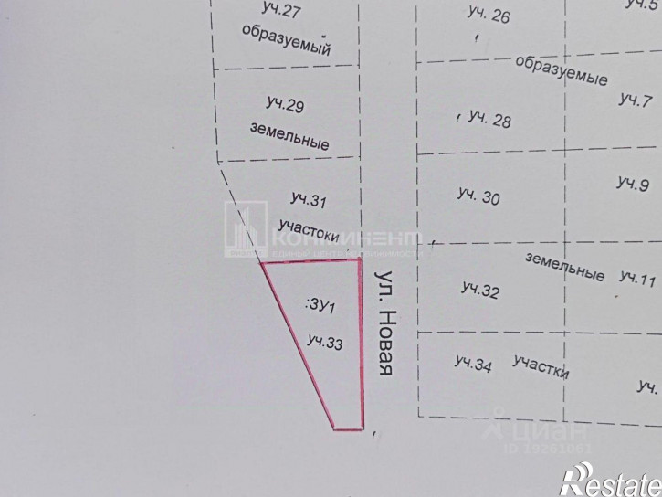 Земельный участок Собинский район, Собинка г., Новая ул., д.33