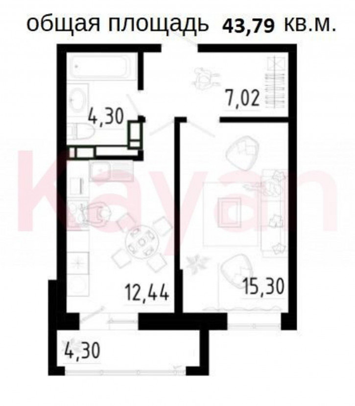 1-комн квартира Агрономическая ул.