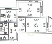 2-комн, 57кв м, этаж 22/25 Краснолесья 74