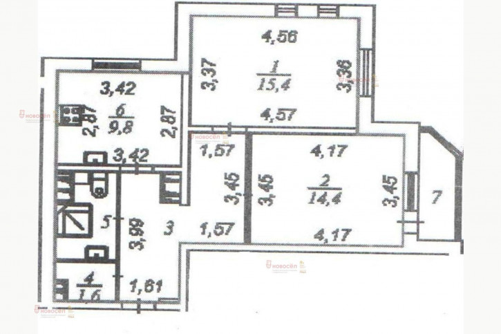 2-комн квартира Краснолесья 74