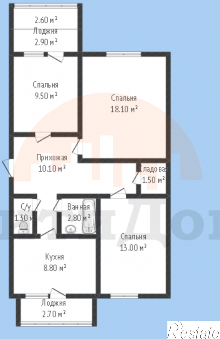 3-комн квартира Героев ул., 9