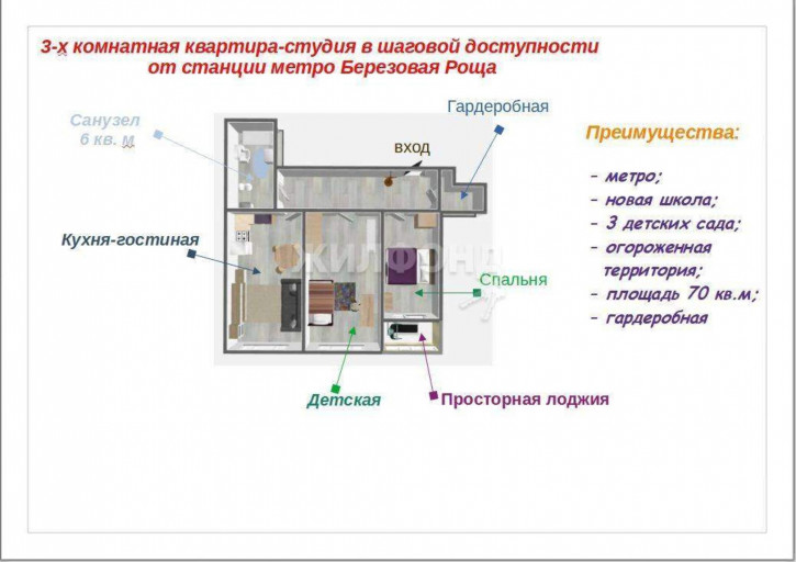 2-комн квартира Гоголя улица, д.209
