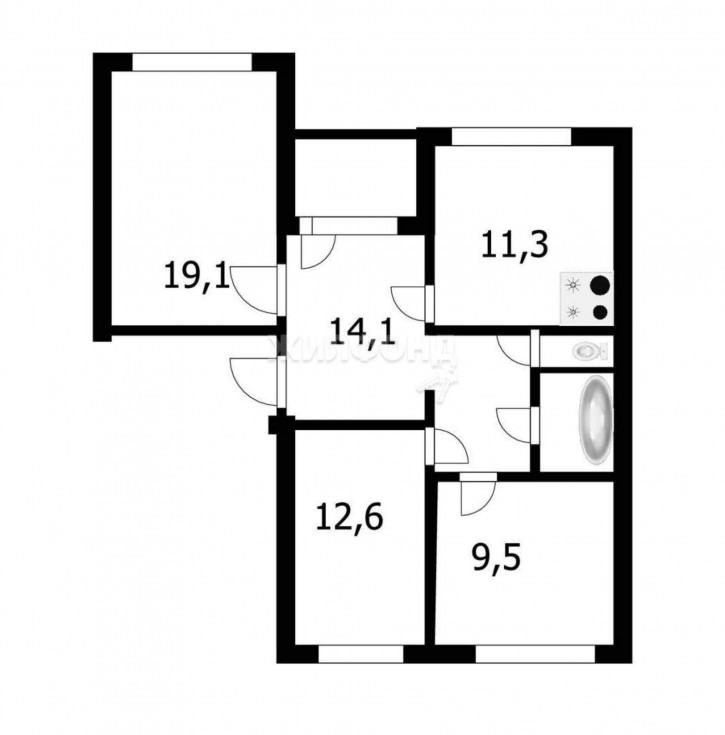 3-комн квартира Печатников улица, д.6