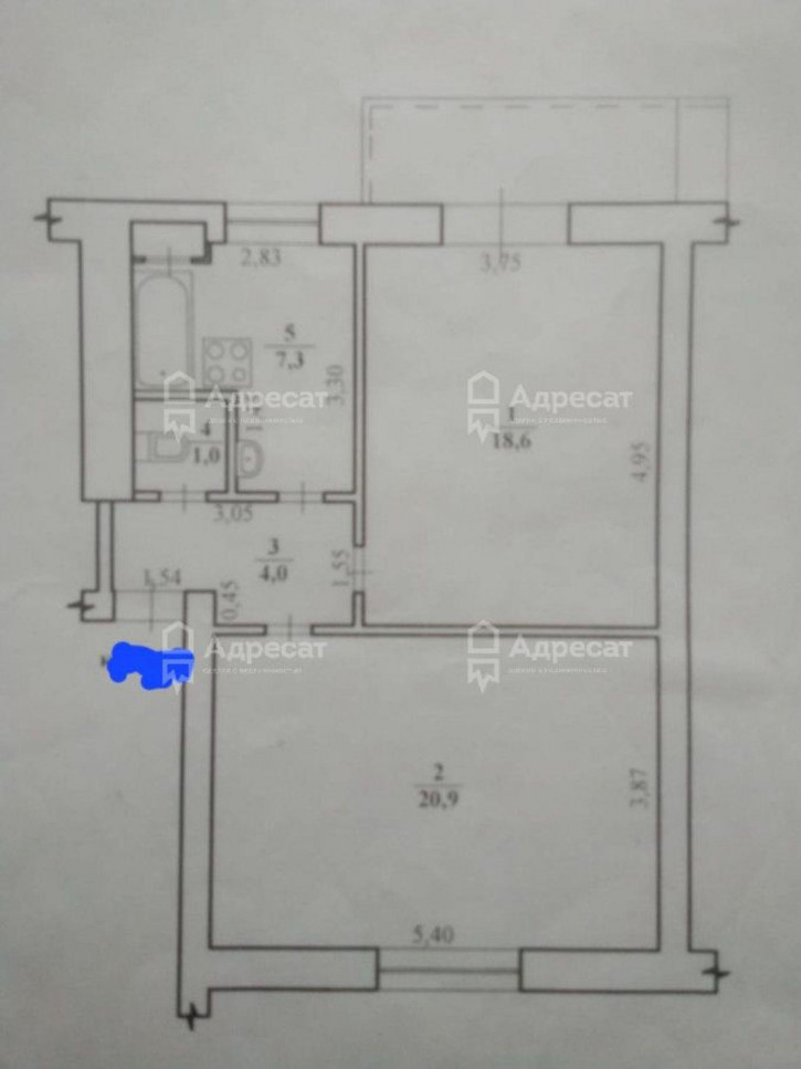 2-комн квартира ул. генерала Шумилова,  д.4