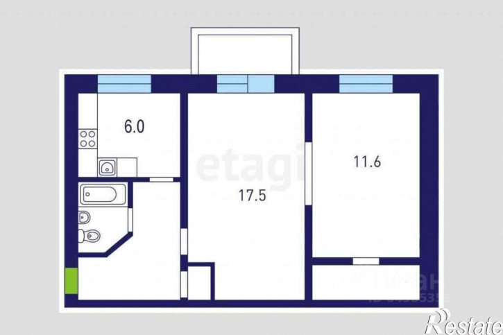 2-комн квартира улица Академика Мясникова, 24,  д. 24