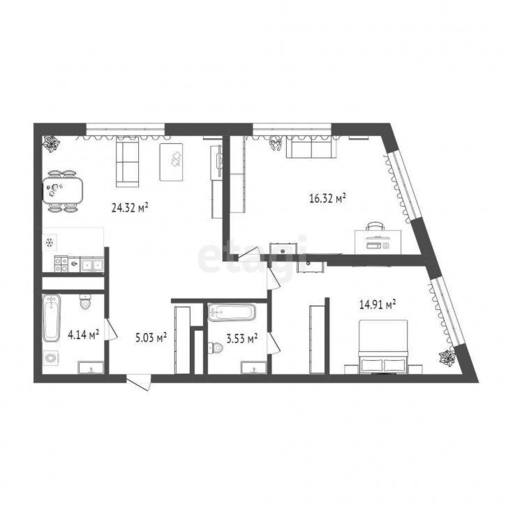 2-комн квартира Александра Федоровича, 8