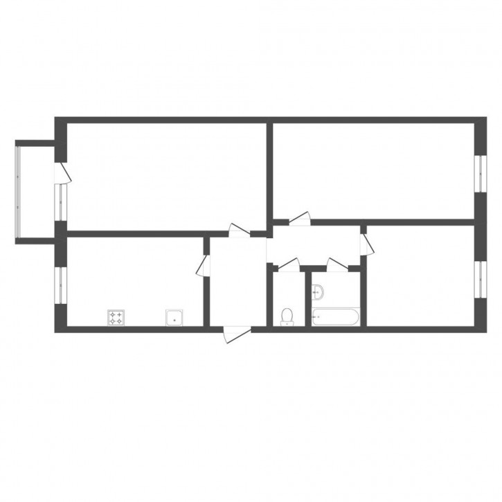 3-комн квартира Харьковская, 52