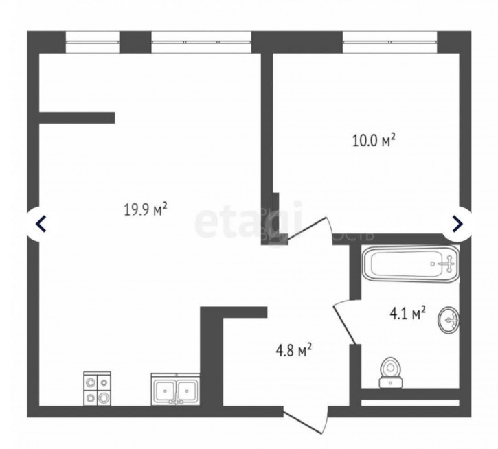 1-комн квартира Академическая, 4