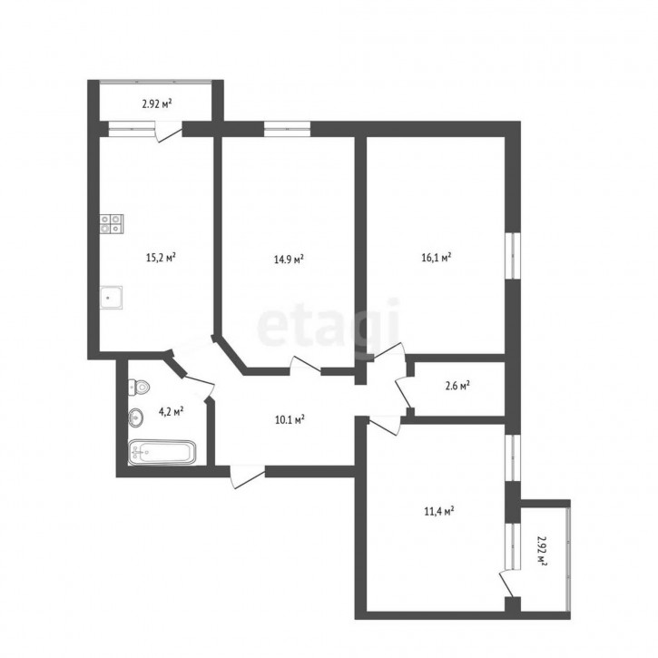 3-комн квартира Червишевский тракт, 58