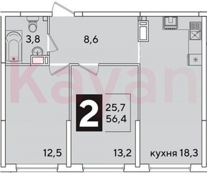3-комн квартира в новом доме ул Западный Обход