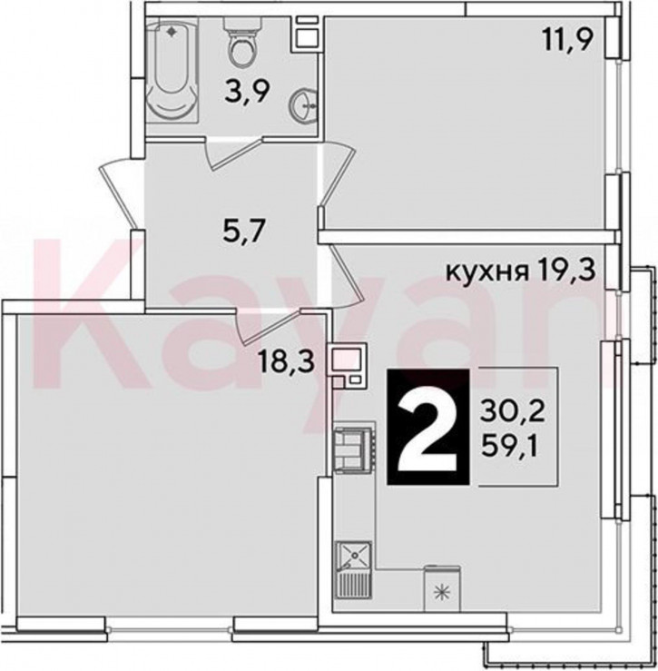 3-комн квартира в новом доме ул Западный Обход
