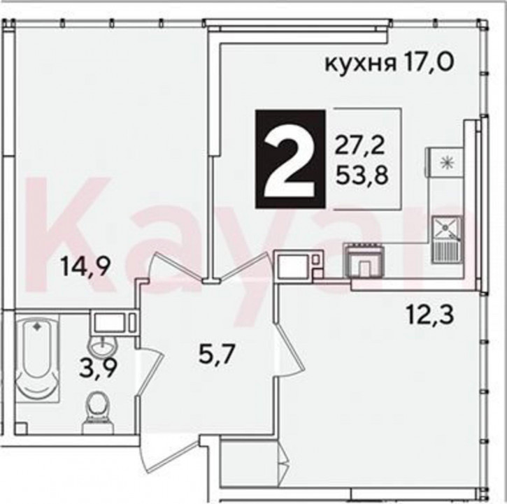 3-комн квартира в новом доме ул Западный Обход