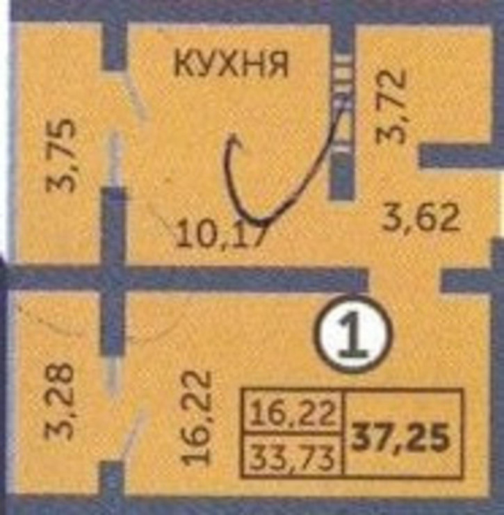 1-комн квартира в новом доме улица Фронтовиков, 8/3