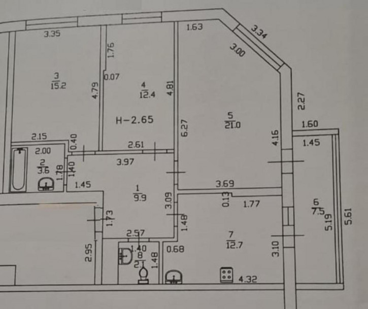 3-комн квартира ул. Промышленная, 35