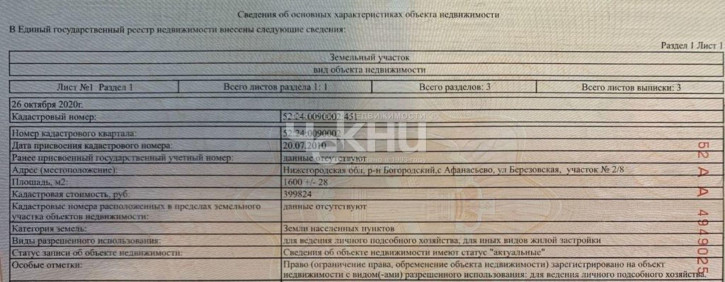 Земельный участок Березовская, 2/8