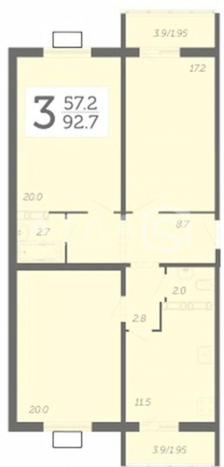 3-комн квартира Прибрежный бр, 3
