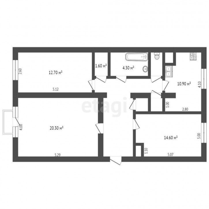 3-комн квартира Судоремонтная, 1