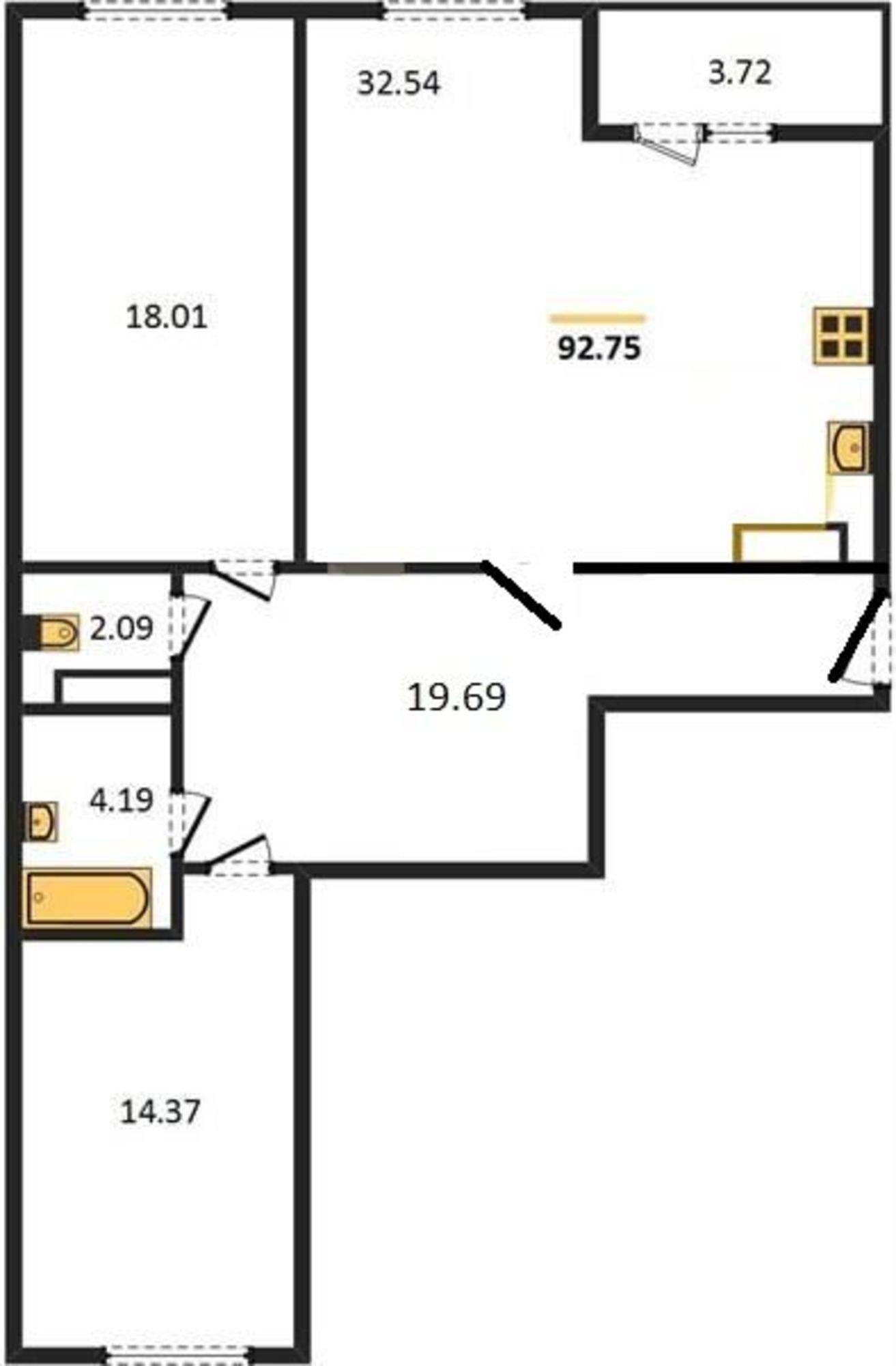 Купить квартиру за 9 367 000 рублей на Строителей пр-кт, 4