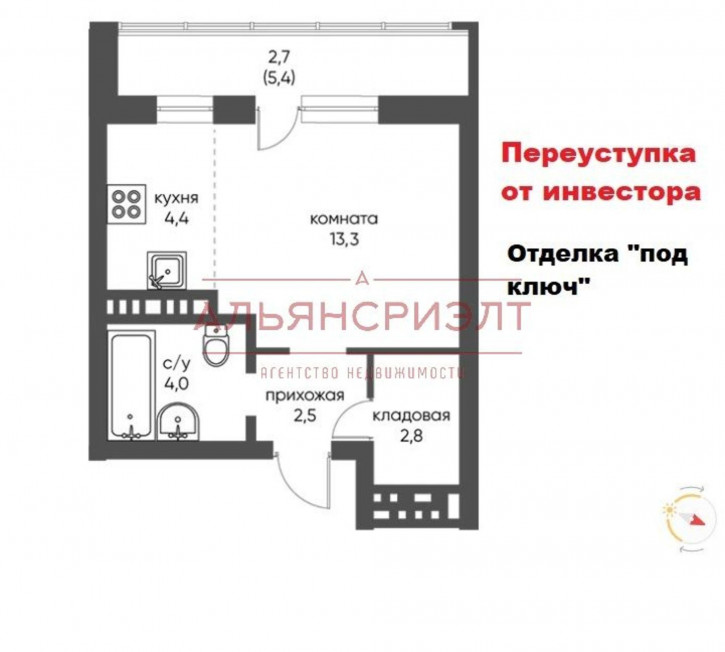 1-комн квартира в новом доме ул. Коминтерна,93 стр