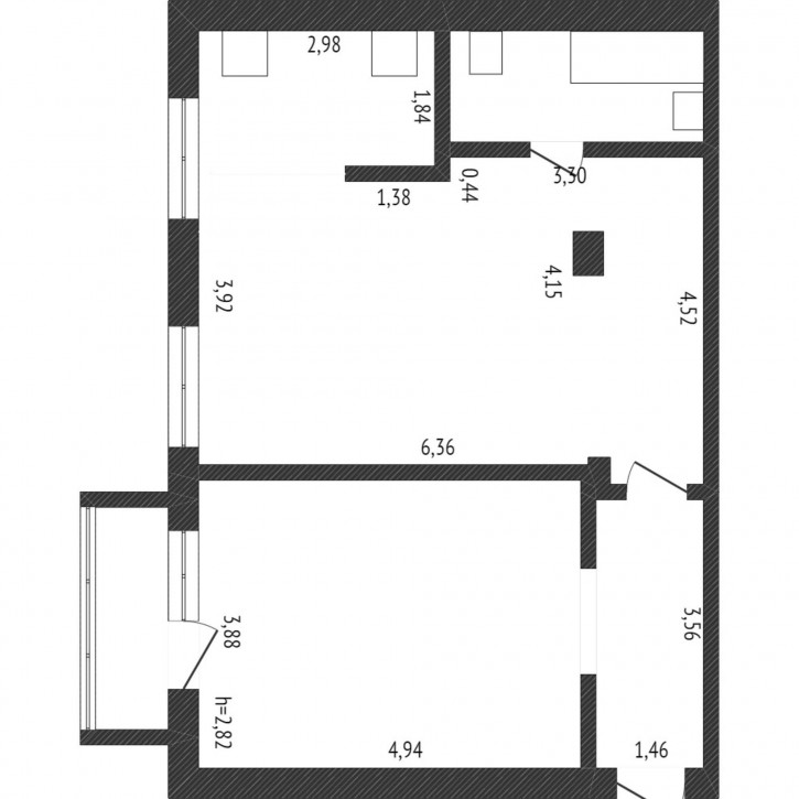 2-комн квартира Красина, 1