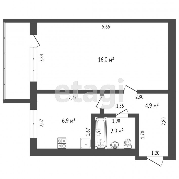 1-комн квартира Ленина, 46
