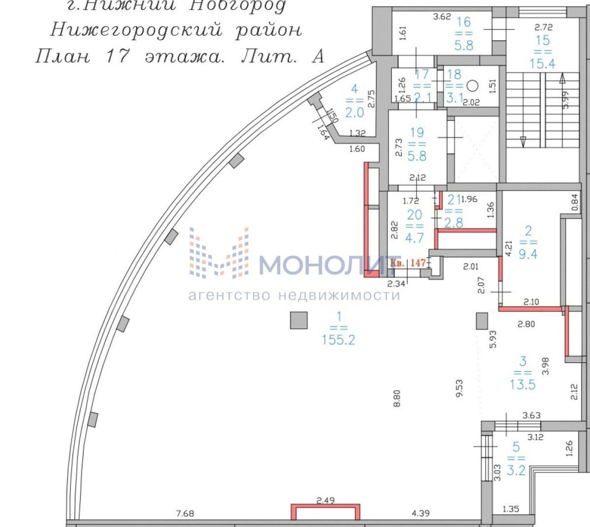 Купить квартиру за 23 986 100 рублей на Лысогорская ул.,  89к2