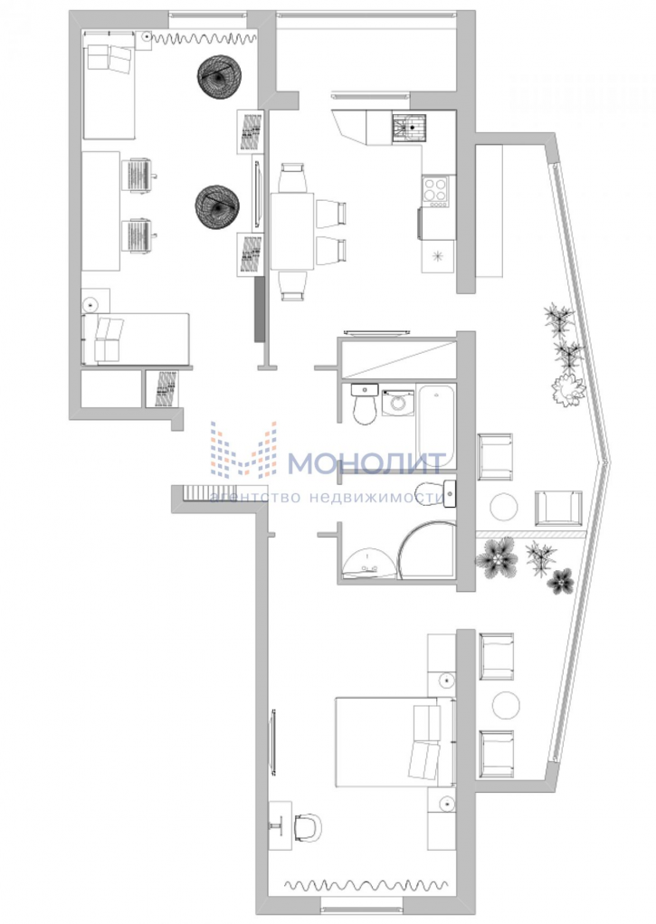 2-комн квартира Лысогорская ул, 89к3